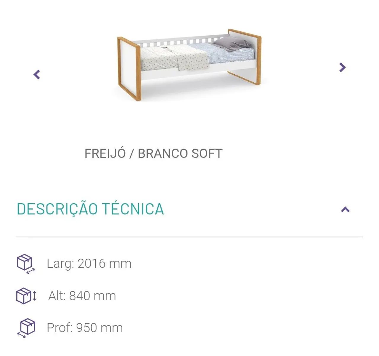 Cama infantil com auxiliar branco e freijó  - Foto 3
