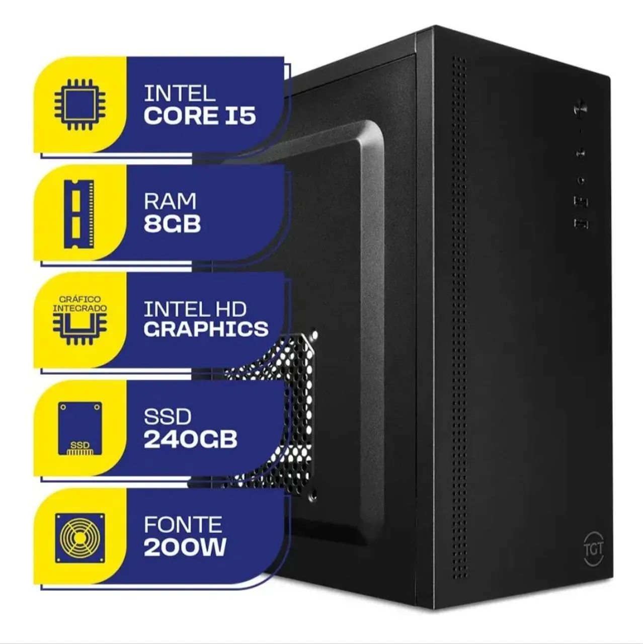 Computador Intel core I5 8GB SSD 240gb Windows 11 - Loja fs