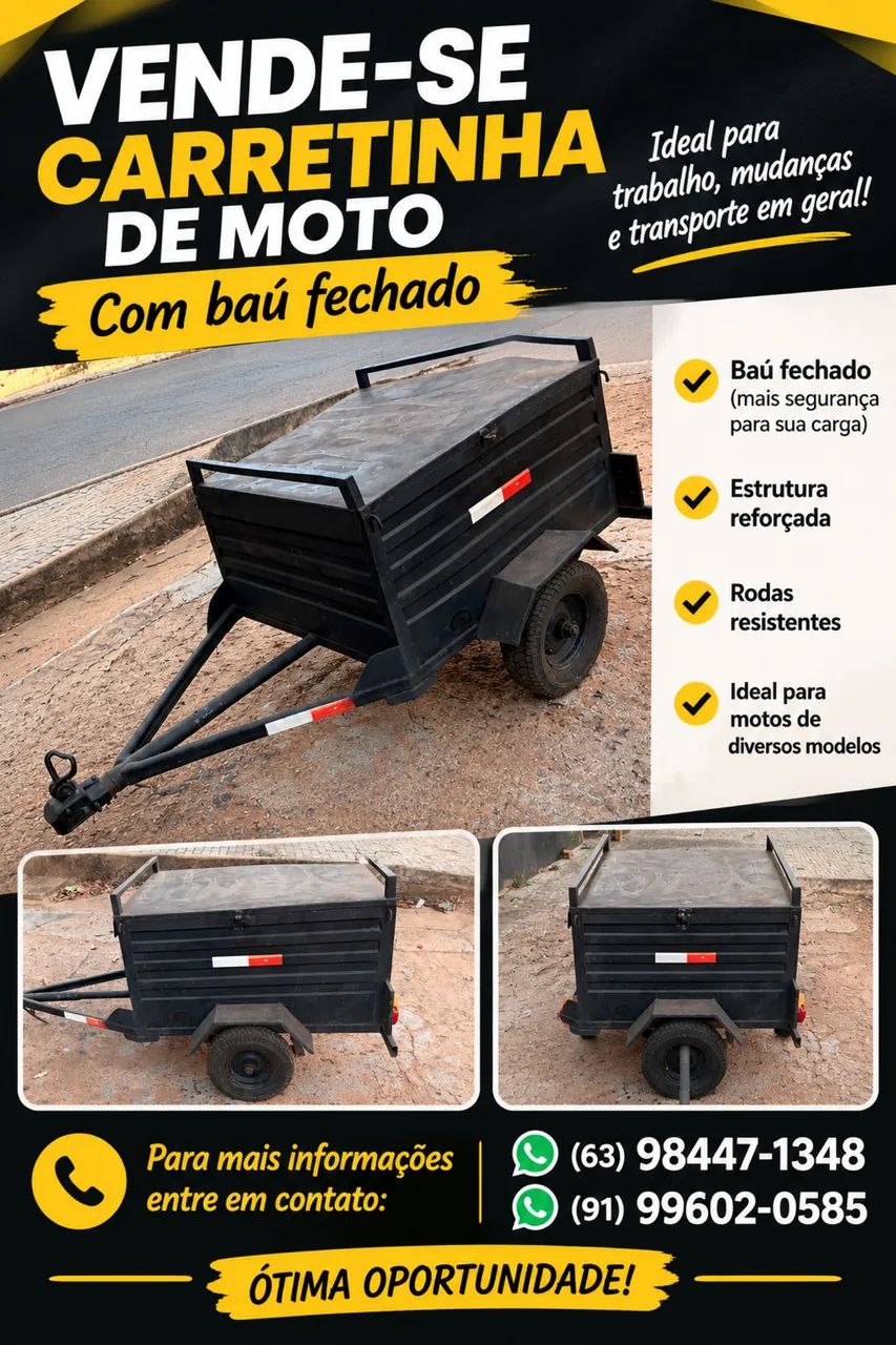 Vende se carretinha para moto