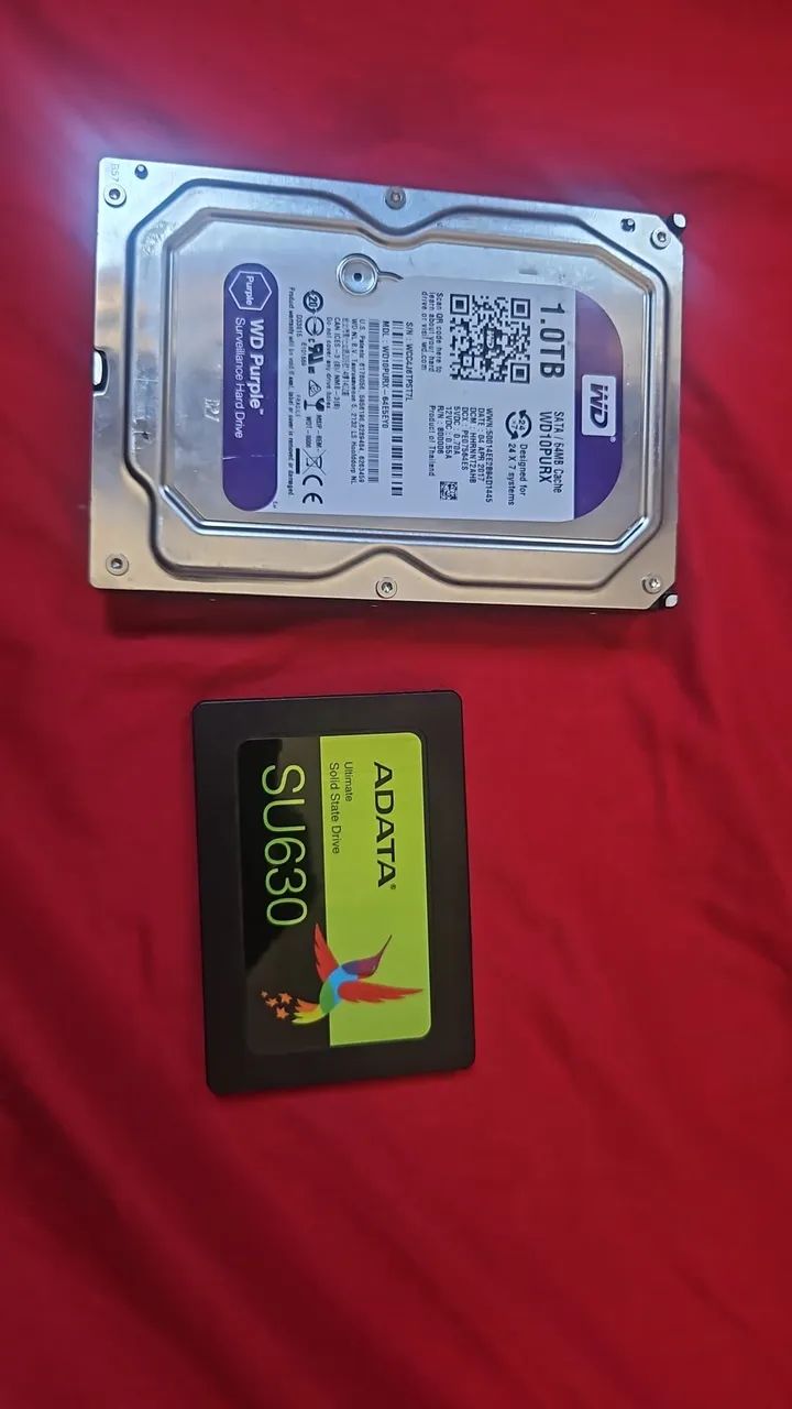 HD  de 1 tb e ssd 480gb
