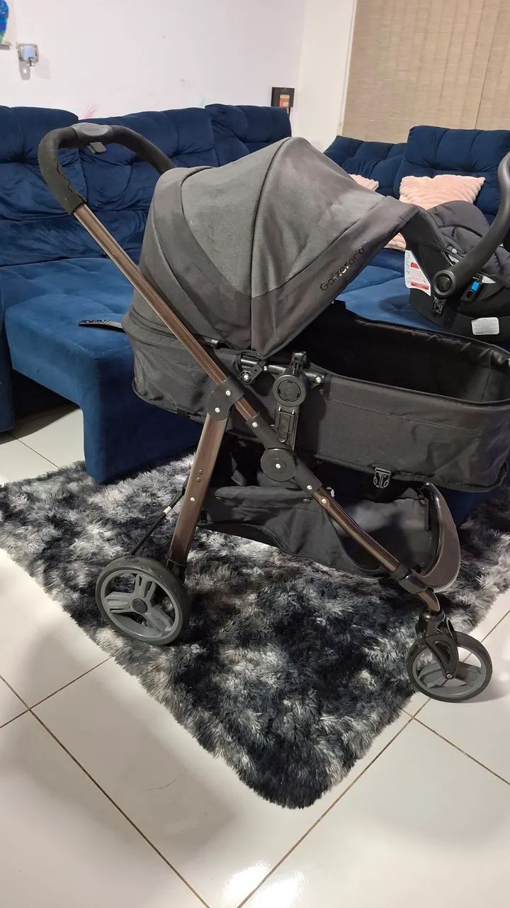 Carrinho de Bebê Olympus Black + Base e Bebê Conforto* - Galzerano - Foto 2