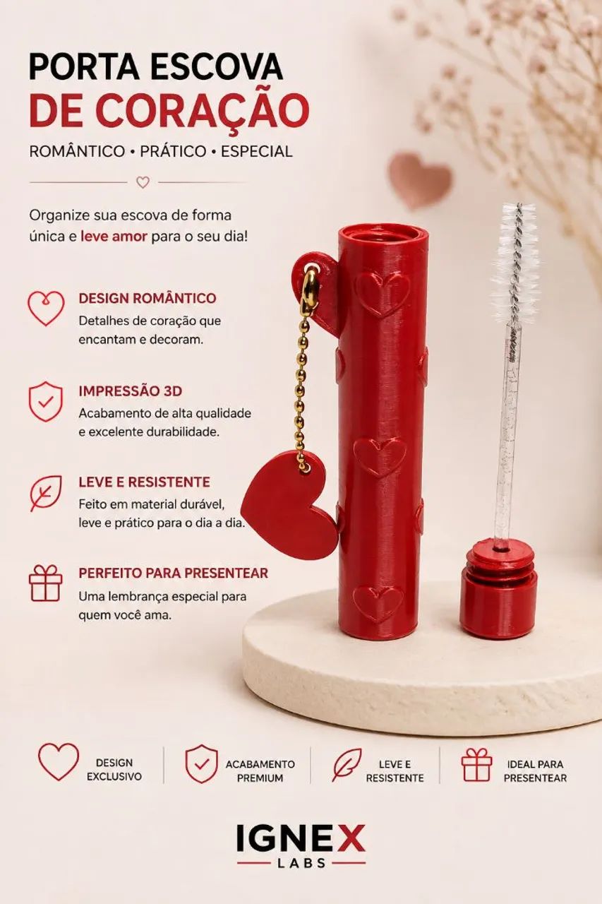 Porta-Escovinhas para Designer de Cílios e Sobrancelhas
