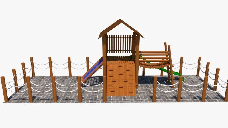 Parque infantil em eucalipto 
