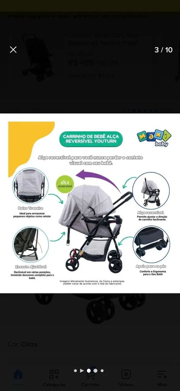Carrinho de bebê  - Foto 2