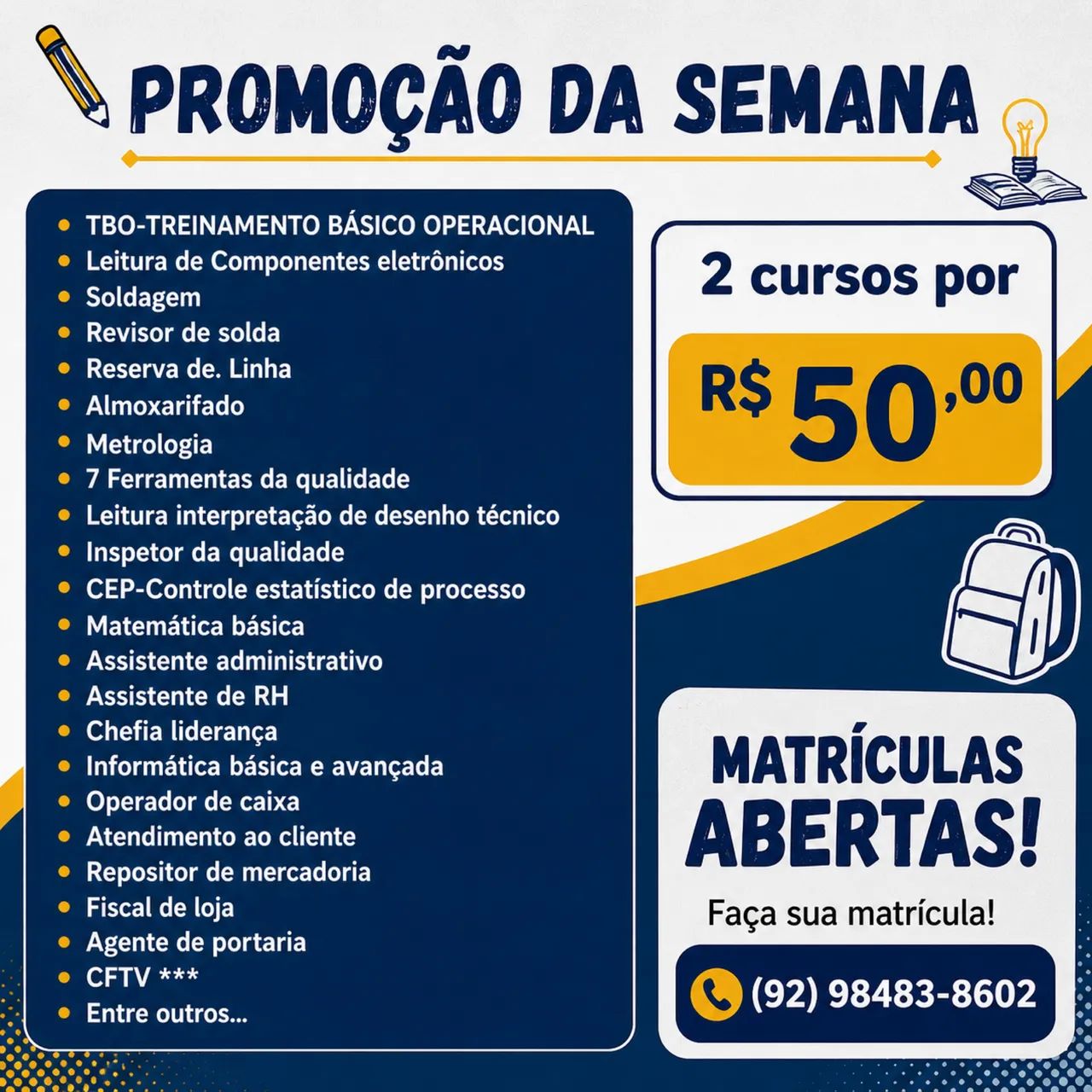 Promoção de Cursos profissionais