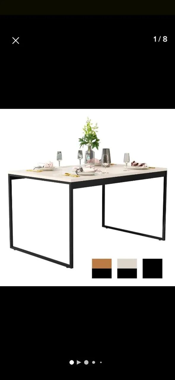 Mesa jantar estilo industrial  preta - Foto 2