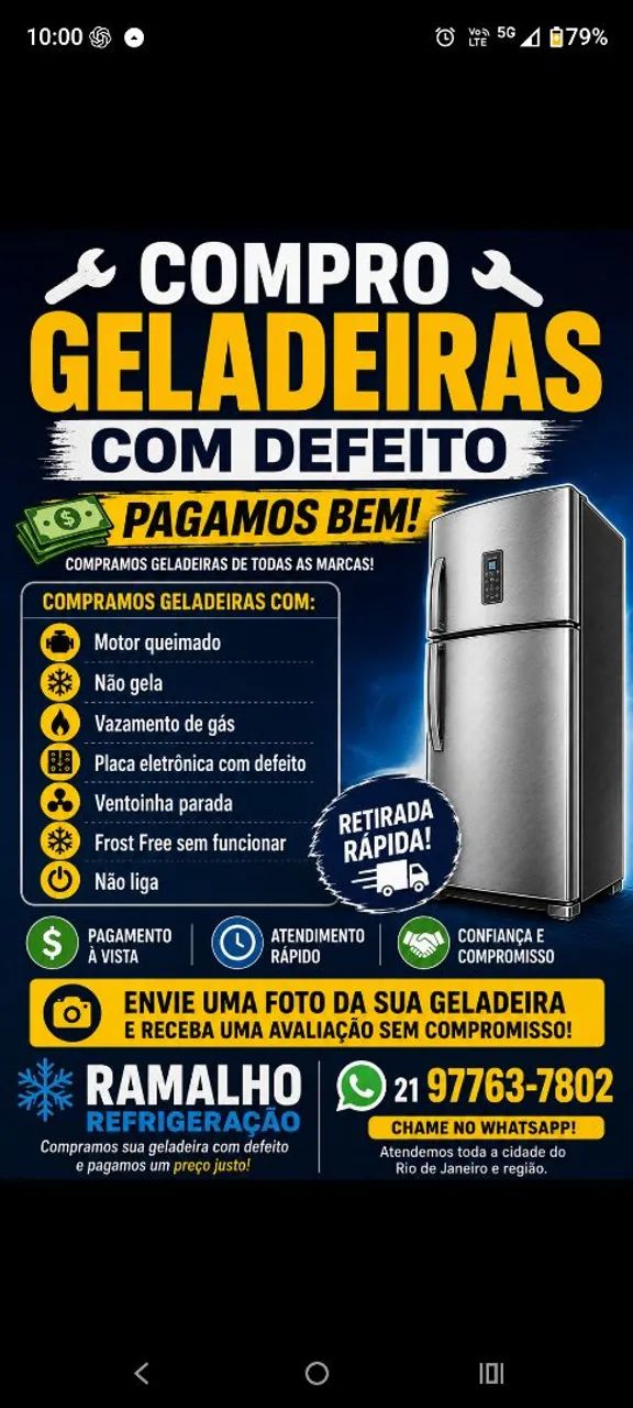 Geladeira com defeito 