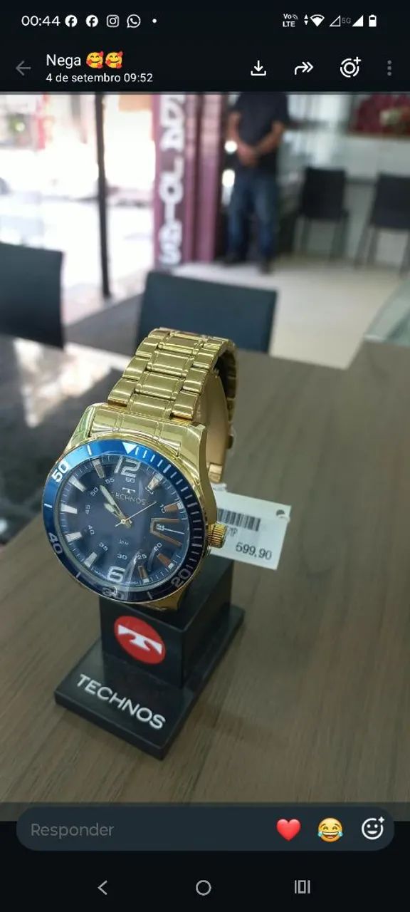 Relógio Tecnus Dourado 