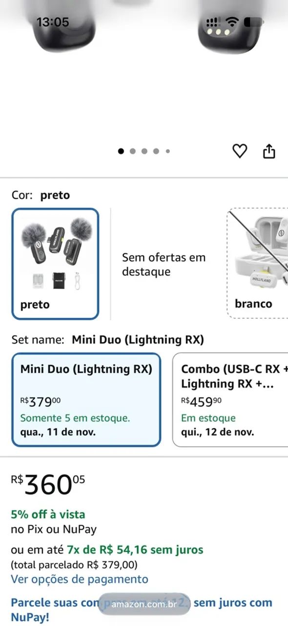 Microfone Hollyland LARK A1 Mini Duo Lightning - Foto 5