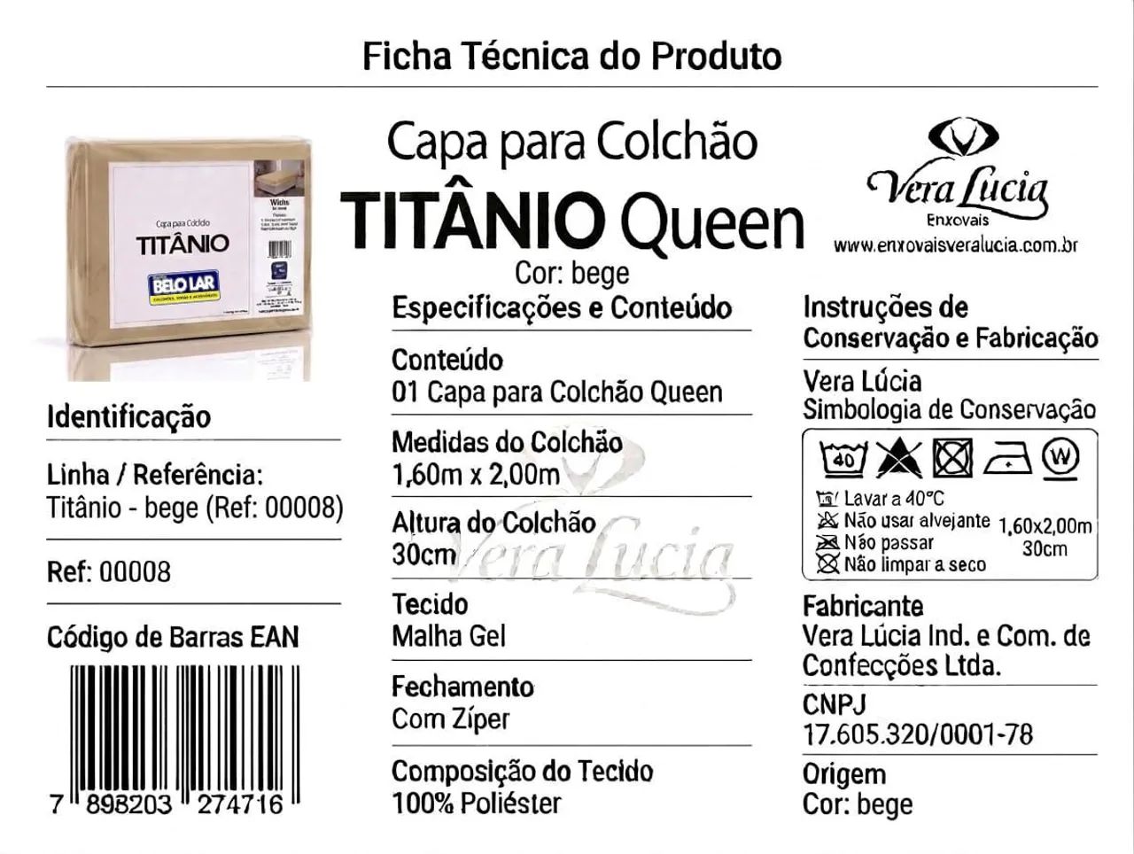 Capa Para Colchão Queen cor Bege - Foto 2