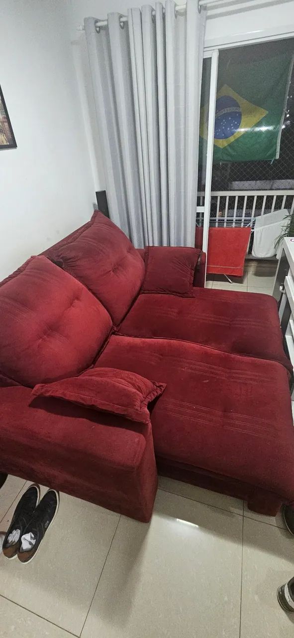 Sofá 2 lugares retrátil com molas ensacadas