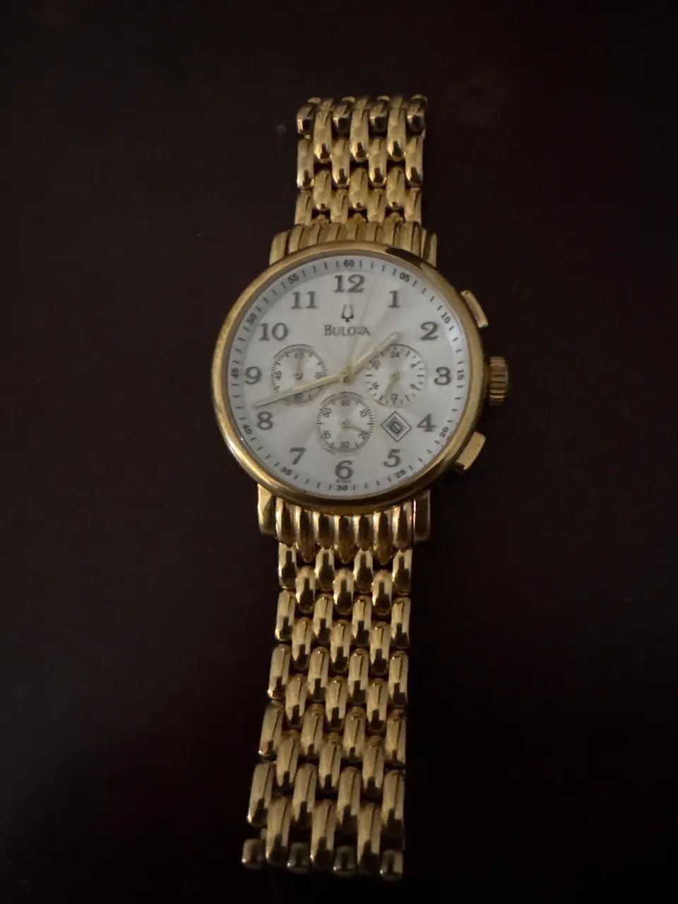 Relógio Bulova Dourado Cronógrafo - Original - Semi Novo 
