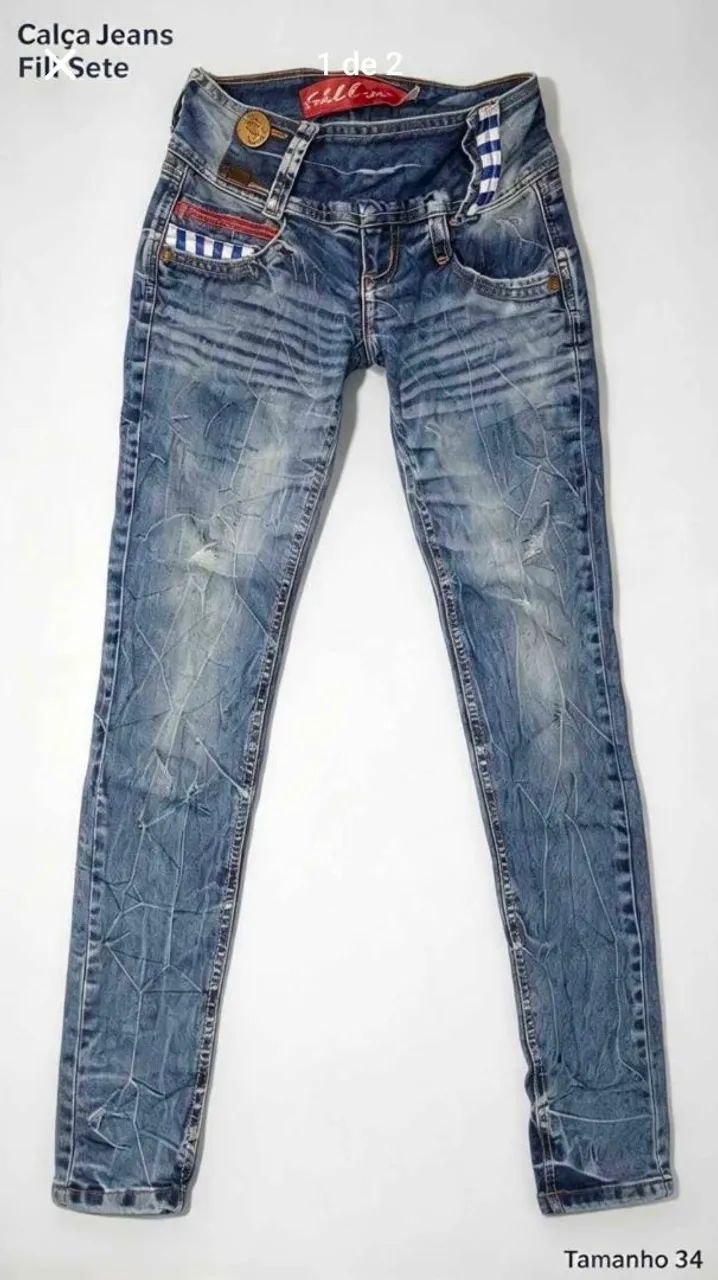  CALÇA JEANS FILL SETE ? TAMANHO 34