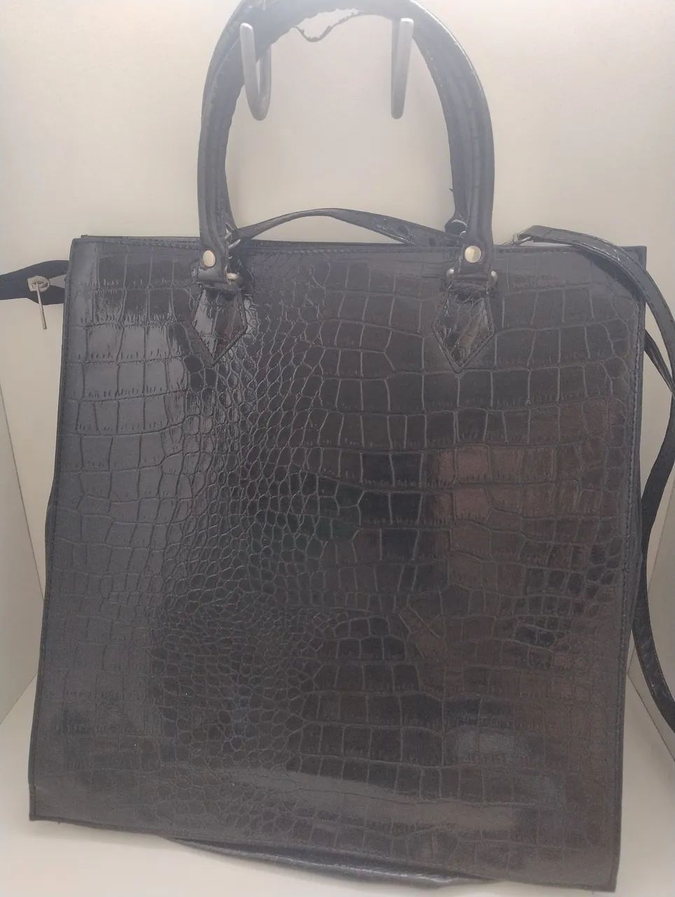 Bolsa inspiração croco preta (so envio) - Foto 3