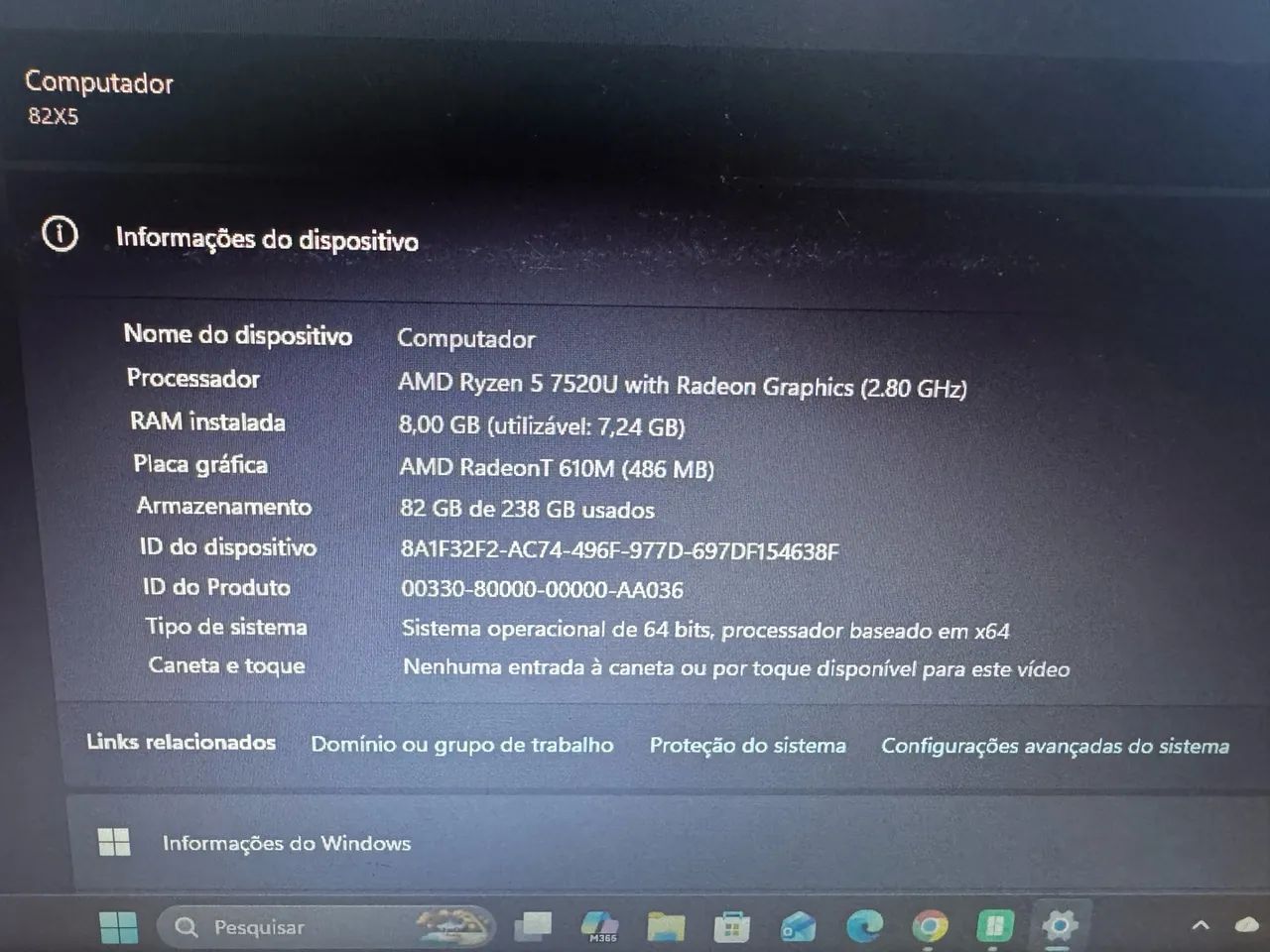 Notebook Lenovo IdeaPad 1 14AMN7 Ryzen 5 8GB RAM SSD - Foto 3