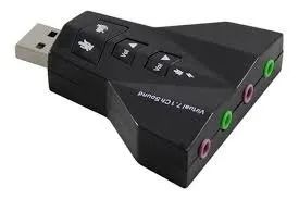 Placa De Som Usb Adaptador Áudio 7.1 C/ P2 P3 Pc Notebook