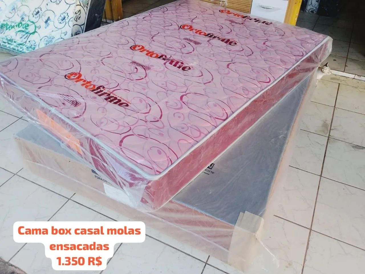Cama box de casal molas ensacadas nova