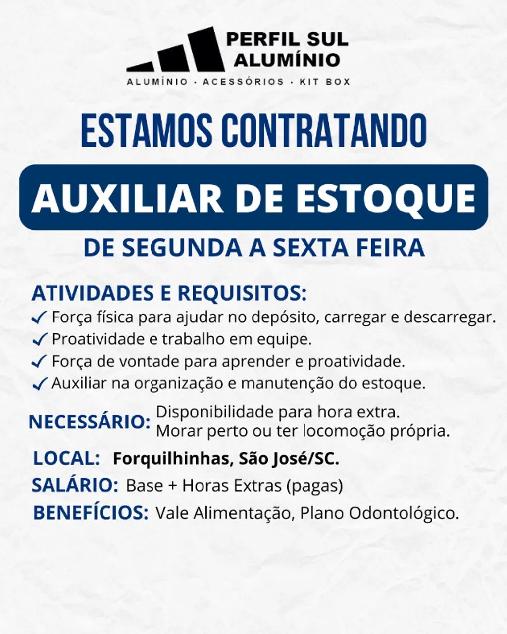 Auxiliar de estoque e expedição