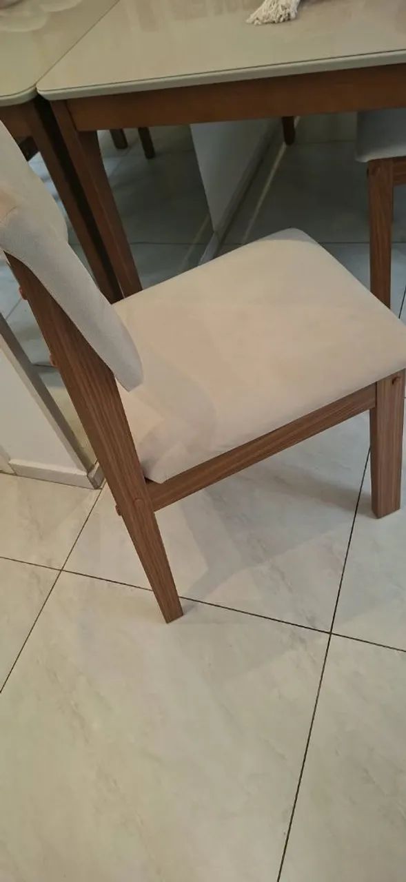 Mesa de Jantar 6 lugares, Tampo com Vidro 1,60m x 90cm - Foto 3