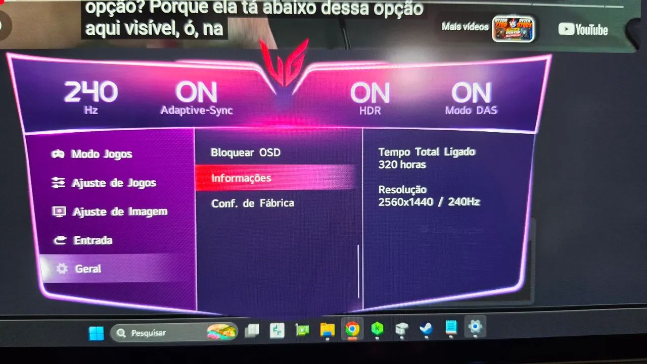 Monitor LG OLED 27" Quad HD 240HZ 0,03ms - Foto 4