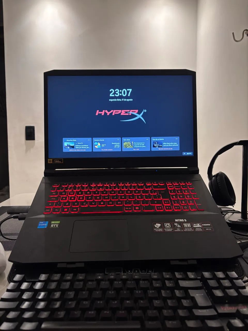 Notebook Gamer Acer Nitro 5 Intel Core i5, 16GB, 1Tb SSD, RTX 3050, 17.3 Polegadas.