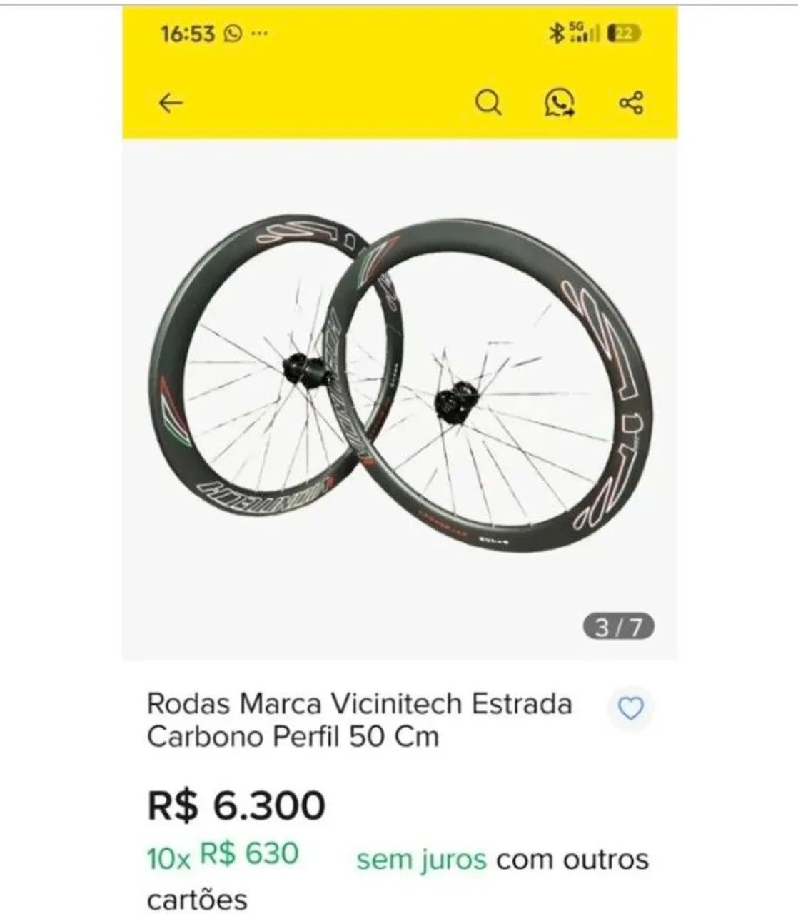 Roda Carbono Vicinitech 50mm