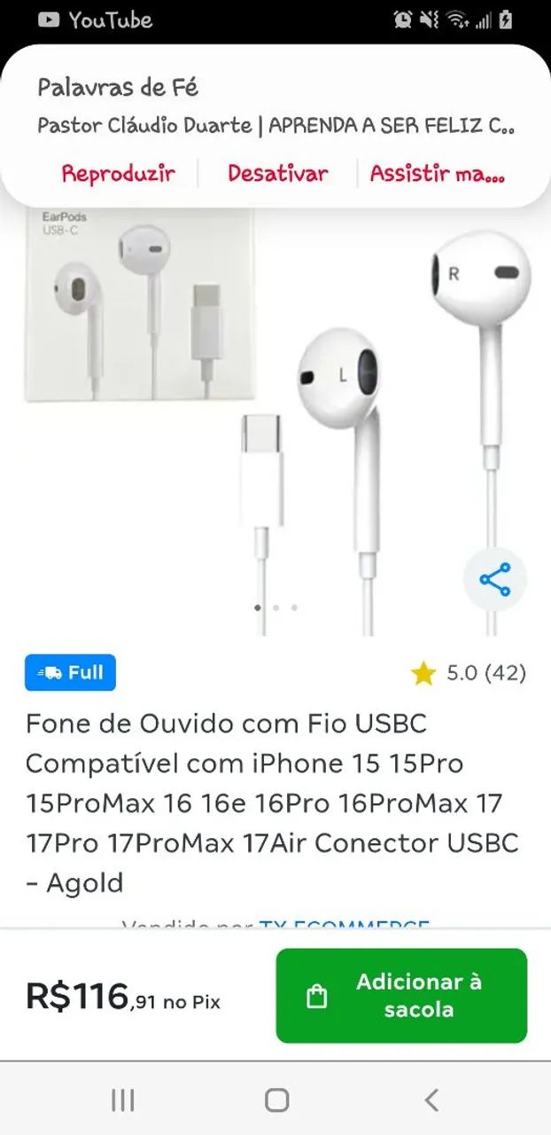 Fone apple com fio original - Foto 3