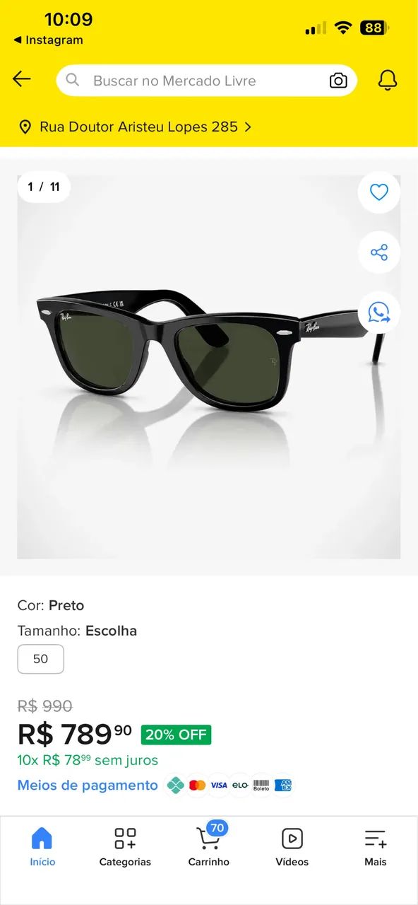 Óculos Ray Ban