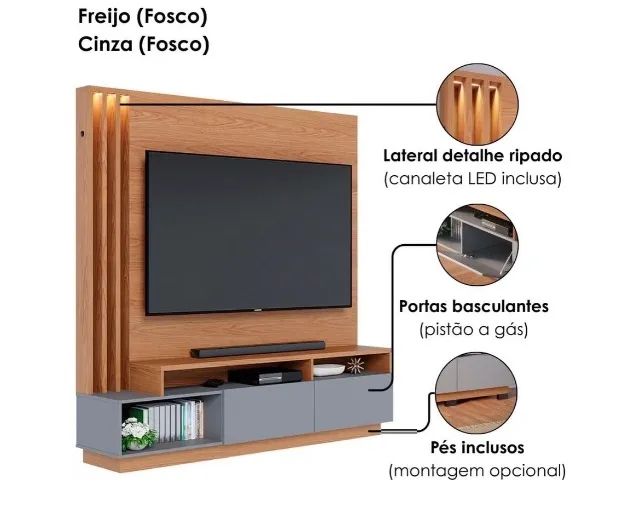Estante para TV Colibri Marrom - Foto 2