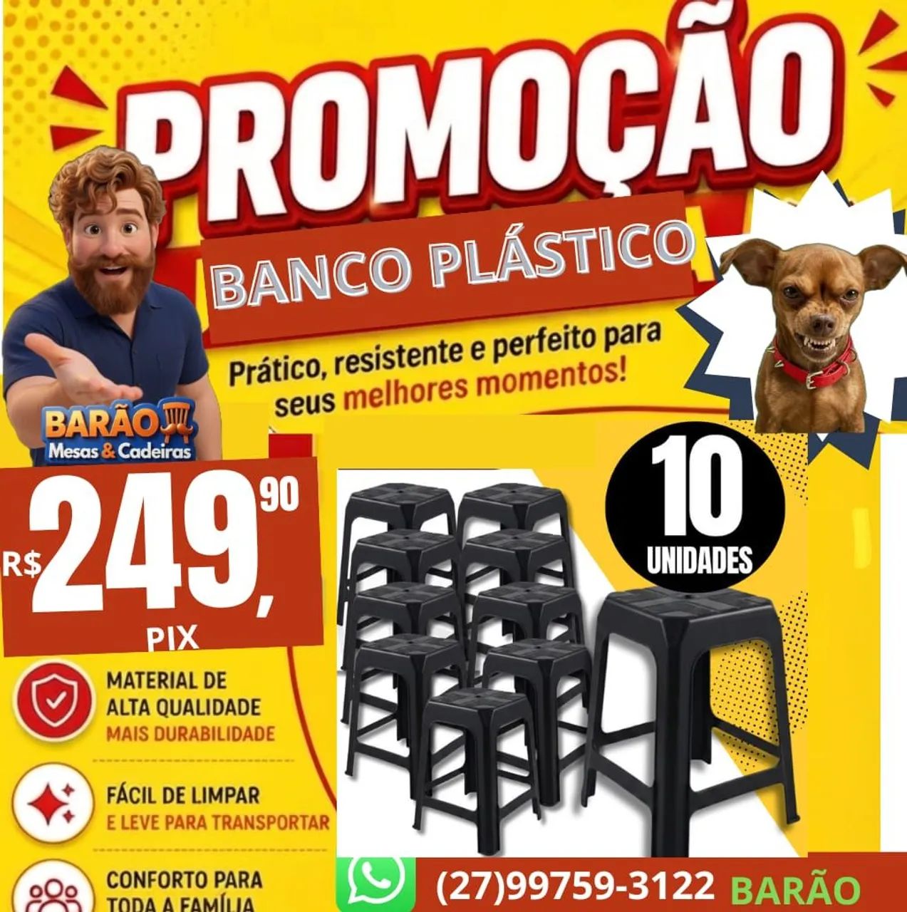 Banco de plástico jogo - Foto 4
