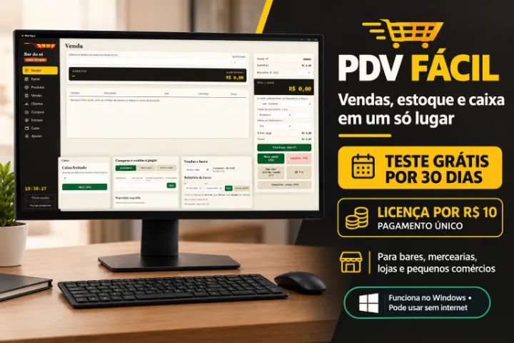 PDV FÁCIL - SISTEMA DE CAIXA E GESTÃO PARA PEQUENO COMÉRCIO 