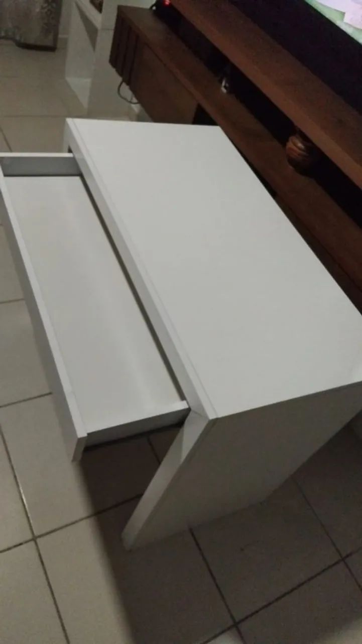 Mesa Escrivaninha 1 Gaveta Home Office Branco - - Foto 3
