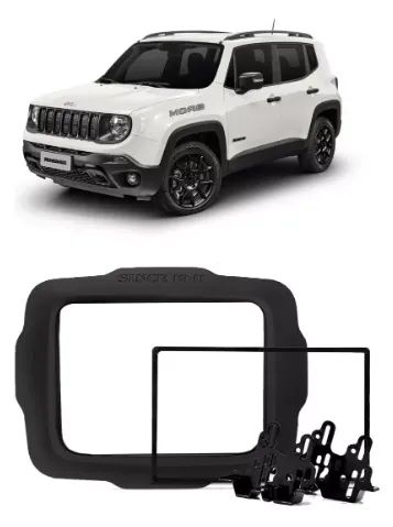 Moldura 2 Din Jeep Renegade 7 Polegadas Multimidia Mp5 Som tela Painel Carro - Foto 4