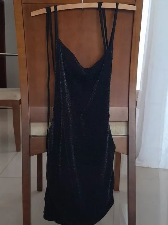 Vestido preto (tipo lurex) G - Foto 3