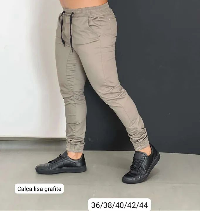 Calça Cargo Bege Masculina calça q vai cair muito bem em vc com certeza  - Foto 4