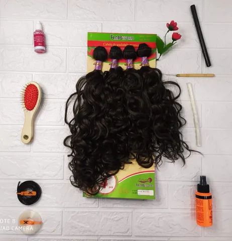 Cabelo Organico Anelado 55cm 230g 4pçs  Hair World - Cor (#4)