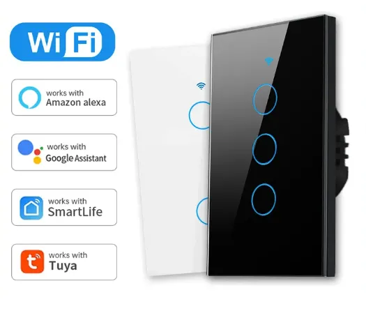 Interruptor Inteligente WiFi preto 1 Botão preto com Tomada, Interruptor  Smart Sem Fio Multifuncional Alexa Google home Casa Wifi Compre produtos de  tecnologia e eletrônicos na W2i Shop