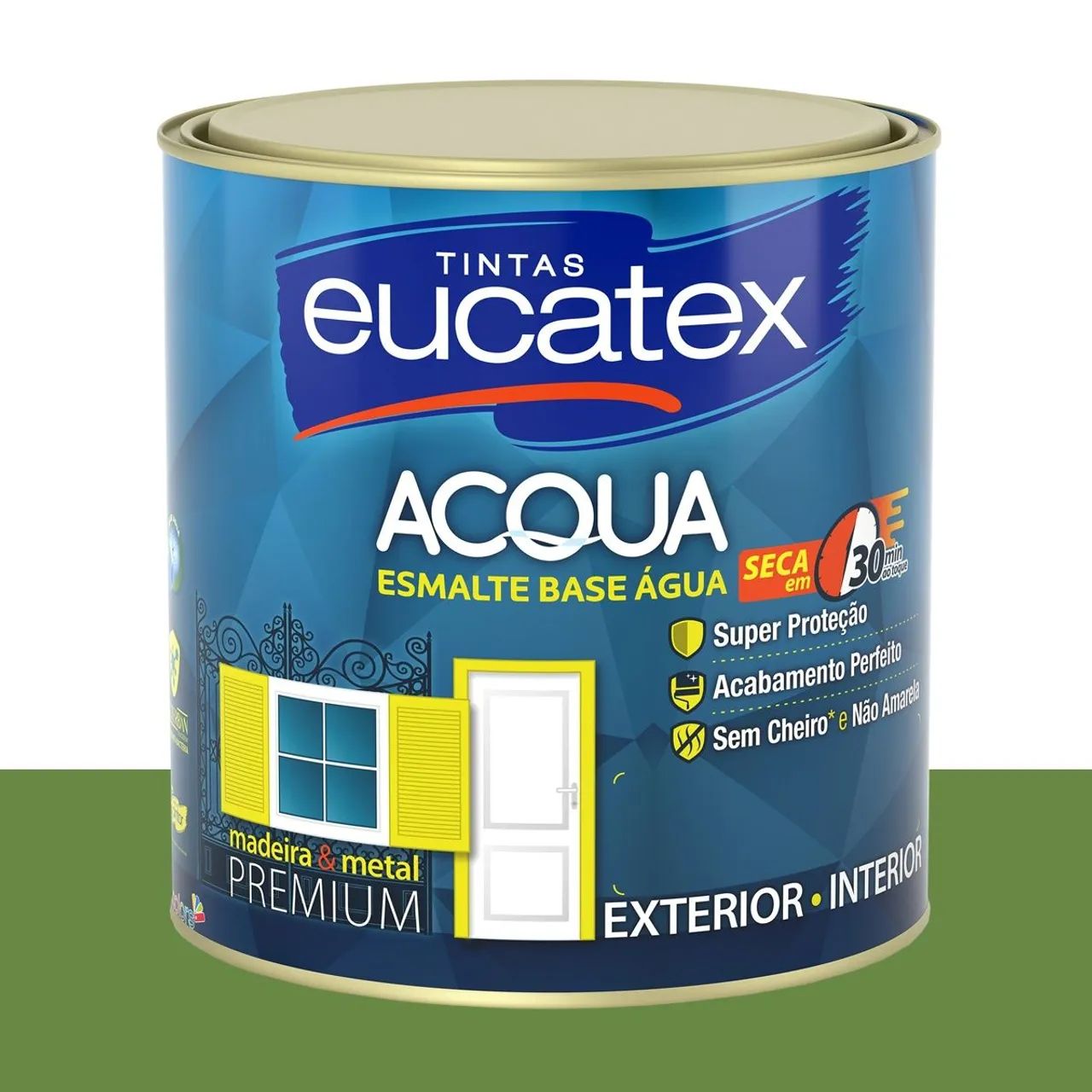 Tinta Esmalte Bril. Base Água Eucatex Limão-taiti 800 ml