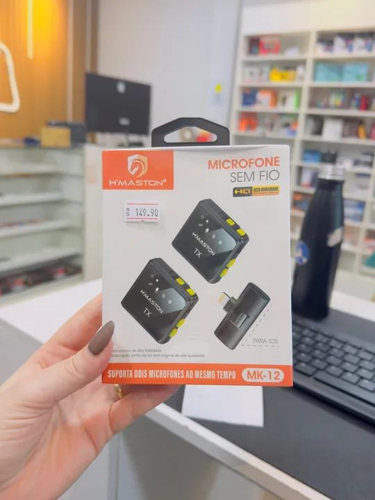 Microfone de Lapela Iphone Sem Fio H'MASTON MK-12