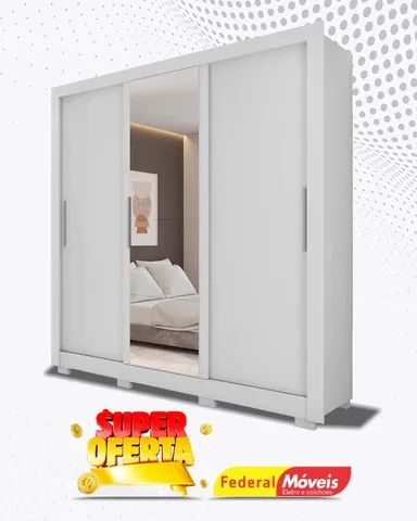 Guarda Roupa 3 Portas 4 Gavetas com Espelho Super Lindo Fazemos Entrega 
