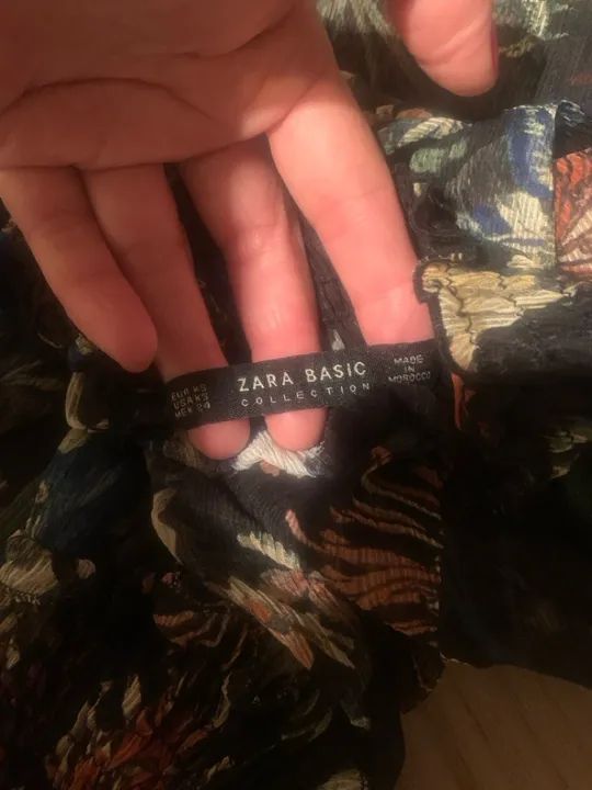 Saída de praia Zara elegante, estampada transparente M - Foto 3