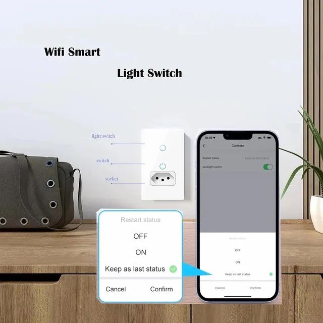 Interruptor 2 lâmpadas Wifi Tuya Inteligente, Compatível com Alexa  - Foto 2