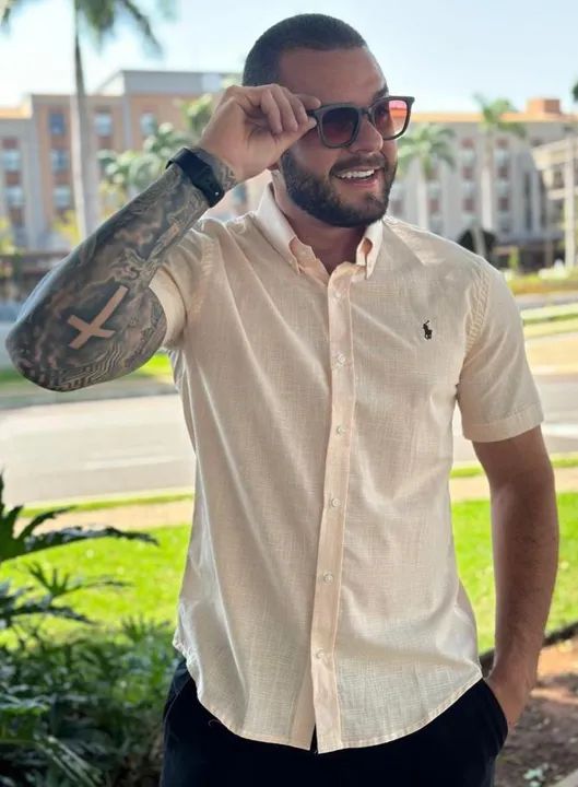 Camisa social no linho 