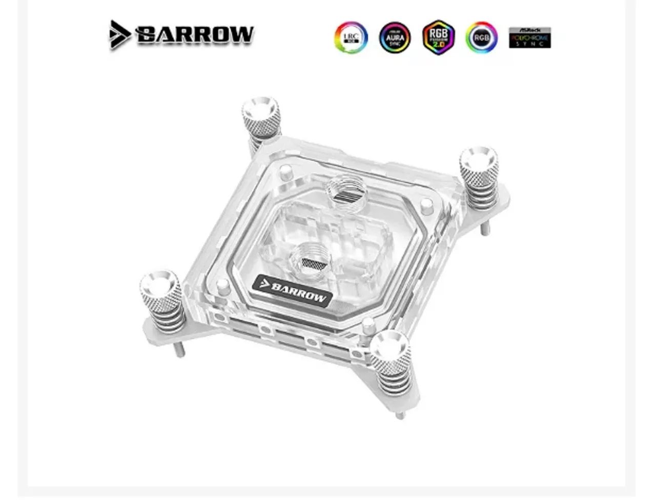 CPU Block Intel Barrow RGB LGA 1700 - 1200 - 115x para Water Cooler Custom
