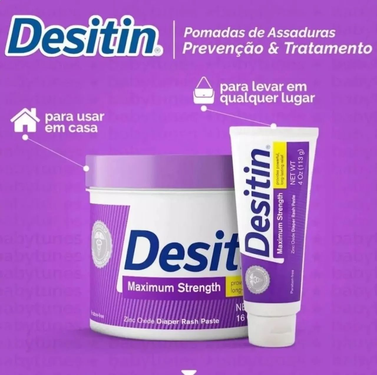 Pomada Desitin Roxa para Tratamento de Assaduras 