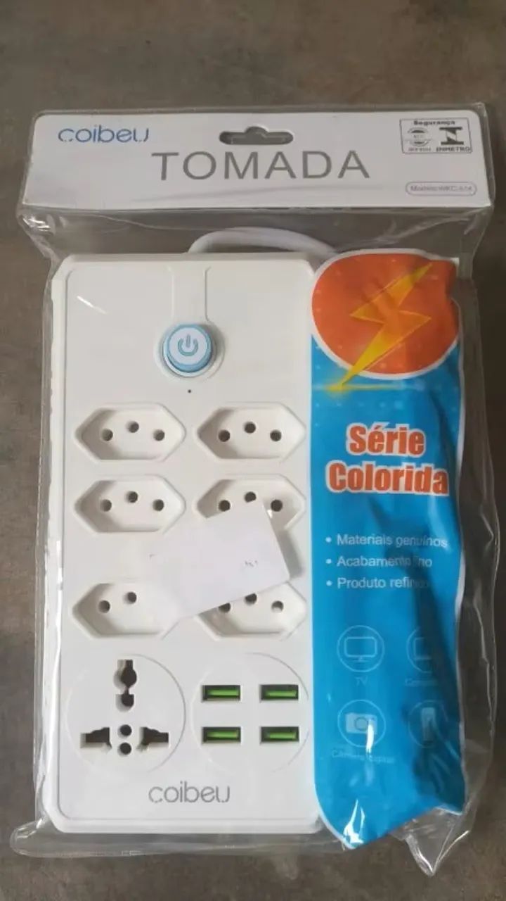 extensão tomada usb plug?filtro de linha para pc?extensão eletrica cor branco  lacrado