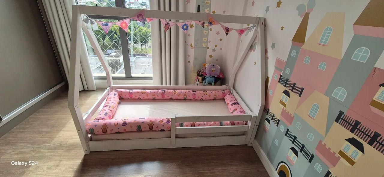 Cama Casinha Infantil Montessoriana com Protetores