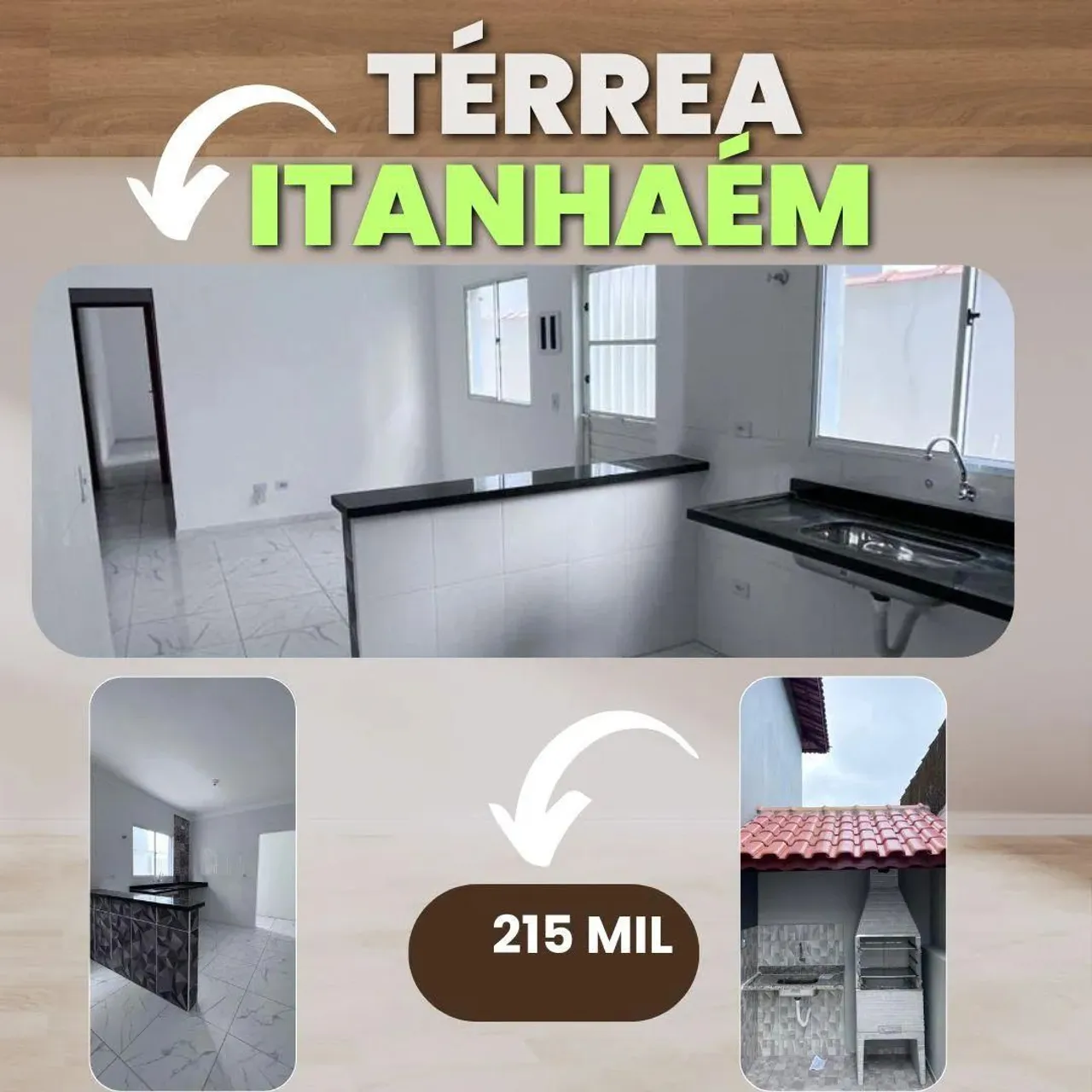Casa em Condomínio para Venda em Itanhaém, Jardim Suarão, 2 dormitórios, 1 banheiro, 1 vag
