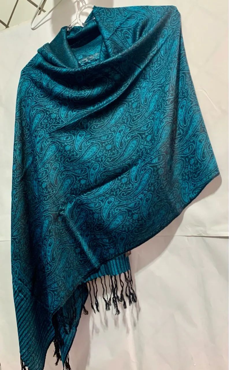 Pashimina  azul turquesa - Foto 4