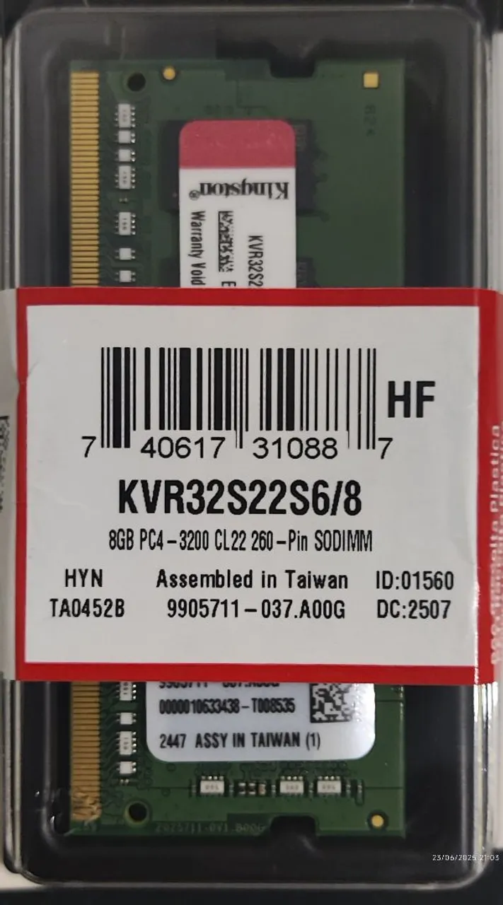 Memória de notebook 8gb